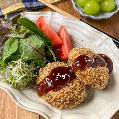 【タネはレンジで簡単!揚げないかぼちゃコロッケ】お弁当にも