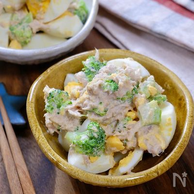 よくある食材でサッと作る☆『ブロッコリーのツナたまサラダ』