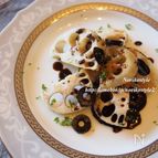 蓮根のグリル バルサミコ黒オリーブソース
