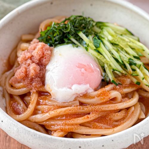 混ぜるだけ◎ピリ辛やみつき【明太ビビンうどん】