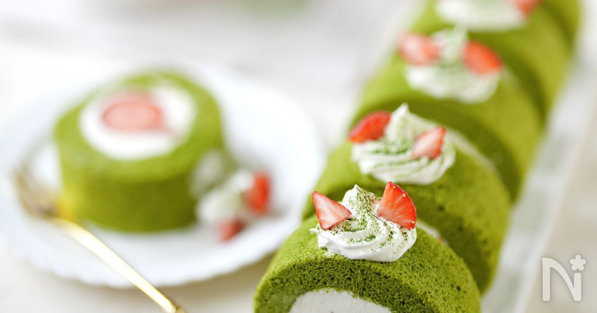 しっとりふわふわ【抹茶のロールケーキ】