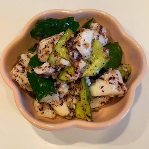 みわの作ってみた!投稿(3分副菜《きゅうりと山芋♡おかかゆかり和え》)