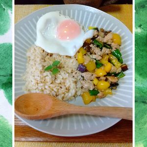 チョロリスの作ってみた!投稿(【夏野菜ガパオライス】家にある調味料で簡単！虜になる夏ご飯☆)