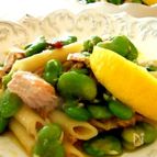 そら豆とツナのペンネ　レモン風味