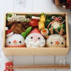 サンタ・トナカイ・雪だるまのコロコロおにぎりのクリスマス弁当