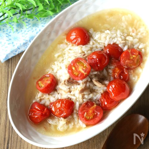 レンジで簡単!冷凍ご飯で10分で完成!ツナトマトリゾット