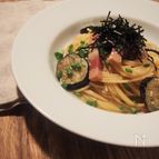 ベーコンと揚げ茄子の和風パスタ