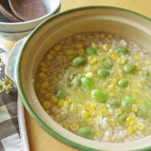夏の胃腸疲れに。とうもろこしと枝豆のお粥