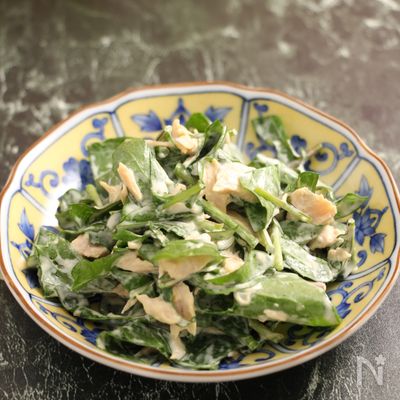 ルッコラとツナのサラダ　わさび風味