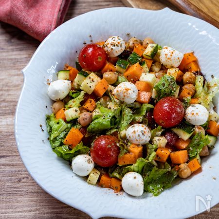 野菜とミックスビーンズのチョップドサラダ By シゲパピ レシピサイト Nadia ナディア プロの料理家のおいしいレシピ