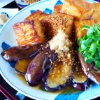 【厚揚げとなすのとろみしょうがあん】フライパンで焼くだけ！