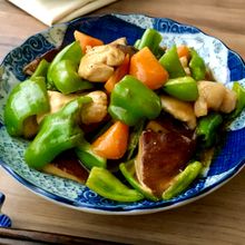 余り野菜の消費にも♡鶏肉×ピーマン×しいたけの甘酢炒め