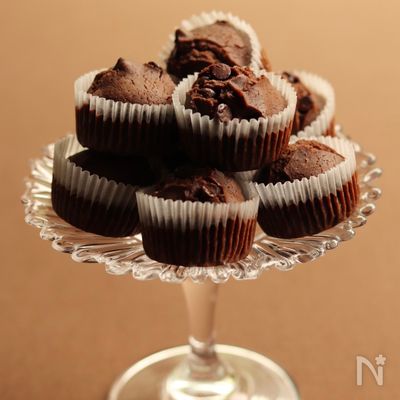 混ぜるだけ簡単♪米粉のダブルチョコミニマフィン
