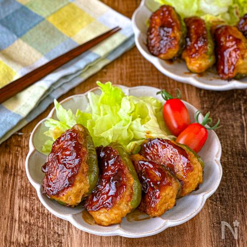 【腸活&節約になる☆】15分で作れるピーマンの肉詰め