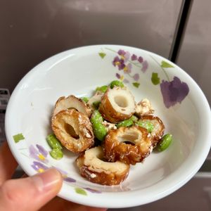 ケの作ってみた!投稿(ちくわと枝豆のチーズおかかあえ【#火を使わない #おつまみ】)