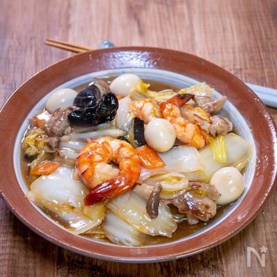 ご飯が進む海老がメインの「八宝菜」