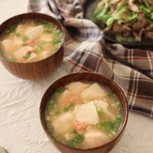レンジで5分♪たらことくずし豆腐のスープ