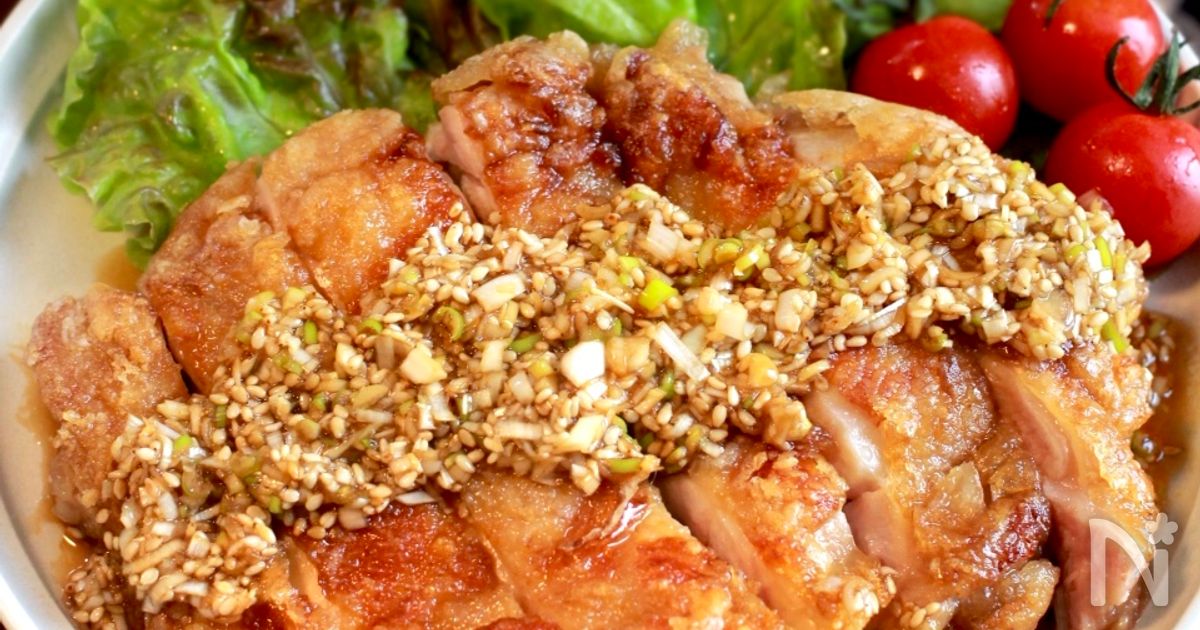 【揚げ鶏の香味だれ油淋鶏】揚げない！カリッとジューシー！