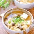 和風仕立て♪『豆腐としめじのたまごスープ』