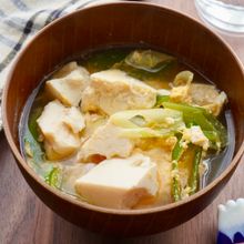 ほっとする♡豆腐とネギのかきたまスープ