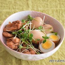 【ゆで卵と鶏もも肉のジンジャーポン酢煮】ポン酢でさっぱり！