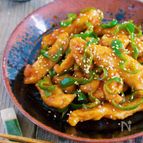むね肉で超ヘルシー♪『ステイックチキンとピーマンの麻婆風』
