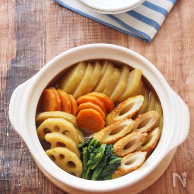 出汁なし＆時短！ちくわと根菜の和風カレー煮込み