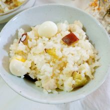 腹ペコの彼が大満足！食べ応え抜群！さつまいもごはん