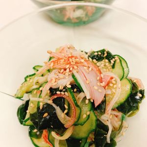 りんの作ってみた!投稿(【きゅうり、わかめ、かにかまの中華風酢の物】パパっとあと一品)