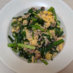 ともの作ってみた!投稿(さば缶で簡単♡ニラ玉炒め【10分で栄養満点】)