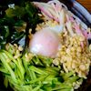 ヴェルの作ってみた!投稿(【月見たぬき蕎麦】レンジで簡単半熟卵と、安定の蕎麦つゆで♪)