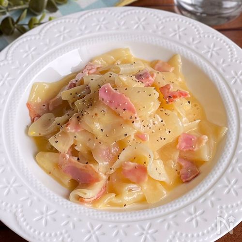 あっさりクリーミー♡新しい美味しさ「大根のカルボナーラ」