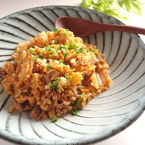 とのちゃまの作ってみた!投稿(【カリフラワーライス】で糖質オフ☆豚キムチ炒飯)