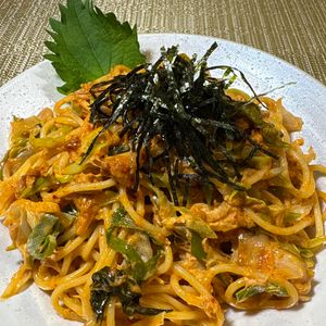 楽ラク手抜キッチン🐶🐾の作ってみた!投稿(やみつき！ツナキムチのクリームパスタ)