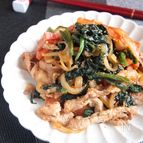 ピリッと辛いほうれん草の回鍋肉