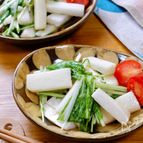 ポリ袋で作る♪『長芋と水菜のお浸し』
