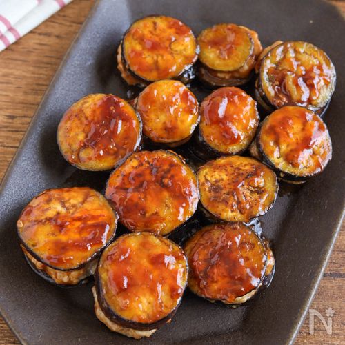 なすのはさみ焼き【ケチャップ甘酢が絶品！】