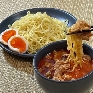 楽ラク手抜キッチン🐶🐾の作ってみた!投稿(家族から大好評◎【豚バラと長ねぎの濃厚味噌つけ麺】)