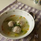 レンコン団子の中華風スープ