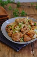 やみつき！＊鶏肉とキャベツとえのきのオイマヨ炒め＊