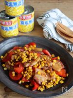 豚バラとコーンのピリ辛てり焼き