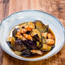 簡単に作る「茄子と海老のそう麺つゆ煮」