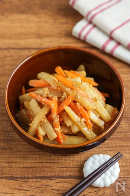 お弁当におすすめ◎大根とにんじんの味噌きんぴら