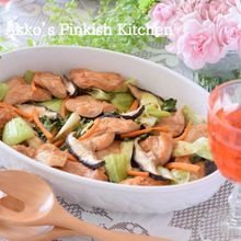 鶏胸肉と中華野菜のオーブン炒め♡１分動画付き