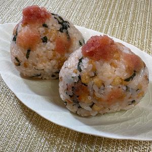 楽ラク手抜キッチン🐶🐾の作ってみた!投稿(『ごちそう明太おにぎり』ザクっと天かすもたまらない♡)