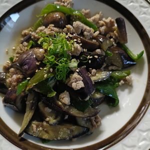 ハシガミダイコウの作ってみた!投稿(なすとピーマンの甘味噌そぼろ炒め【#作り置き#お弁当】)