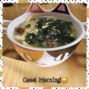 ナムディの作ってみた!投稿(とろとろ♡なめことわかめの卵スープ)