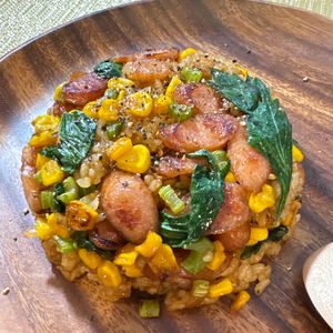 楽ラク手抜キッチン🐶🐾の作ってみた!投稿(バター風味♪焼き肉のタレ炒飯【夏休みごはんにも】)