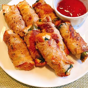 かなみの作ってみた!投稿(とろ～りチーズがたまらない♪厚揚げ大葉肉巻き)