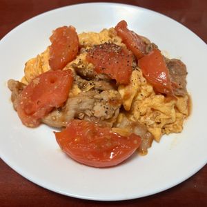 りんごの作ってみた!投稿(【何度も作りたい】豚肉のトマたまオイスター#ご飯が進むおかず)